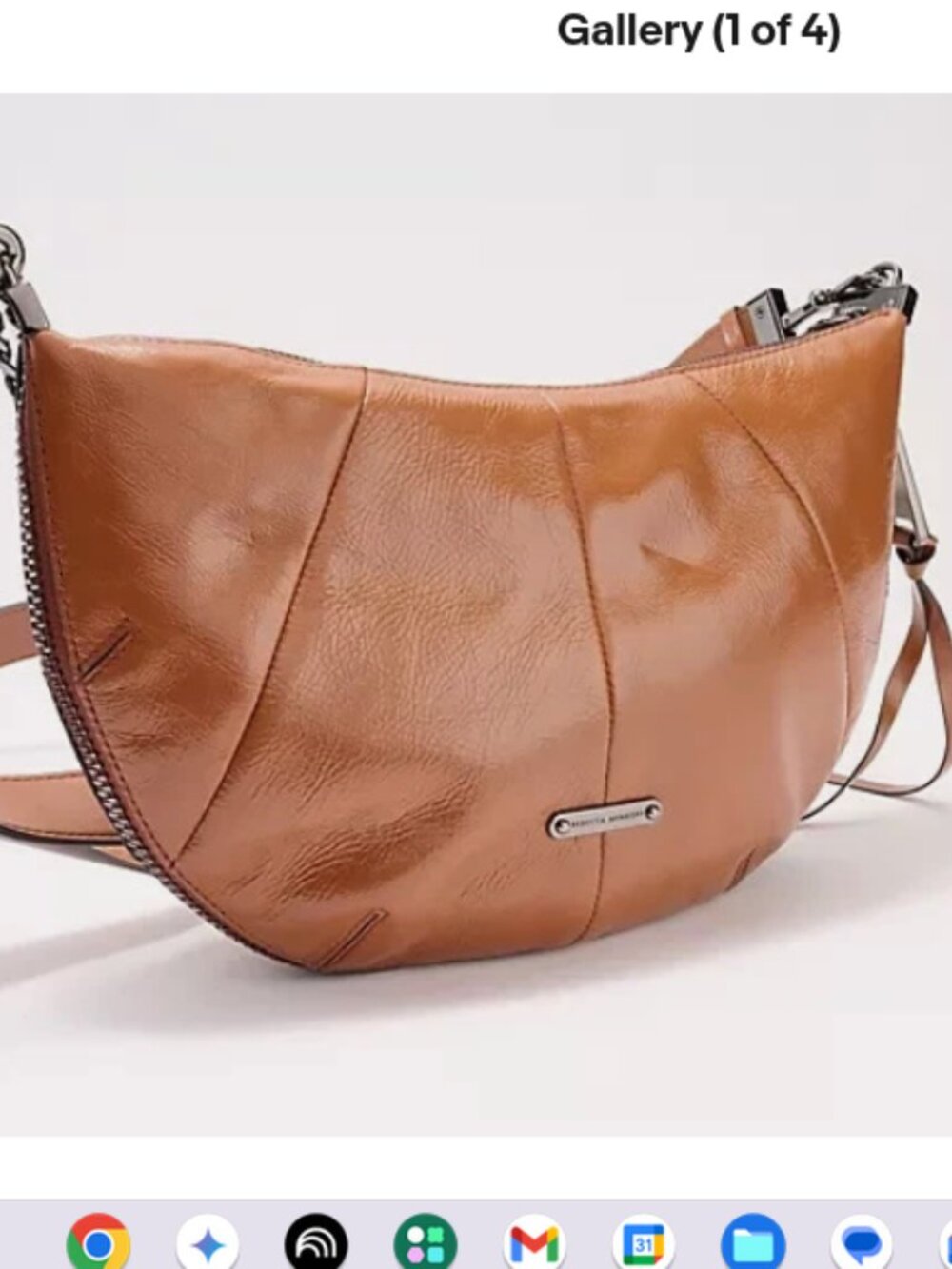 Rebecca Minkoff Zip Around Leather Crossbody-Rocher A617481 NEW